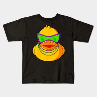 Mardi Gras Beads Rubber Duck Kids T-Shirt